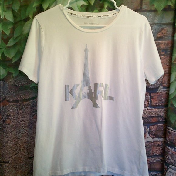 White Short Sleeve Silver Foil Graphic Tee - Picture 1 of 5